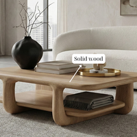 Solid Wood Coffee Table Rustic Coffee Table Minimalist Furniture Natural Wood Grain Living Room Decor Handmade Wooden Table