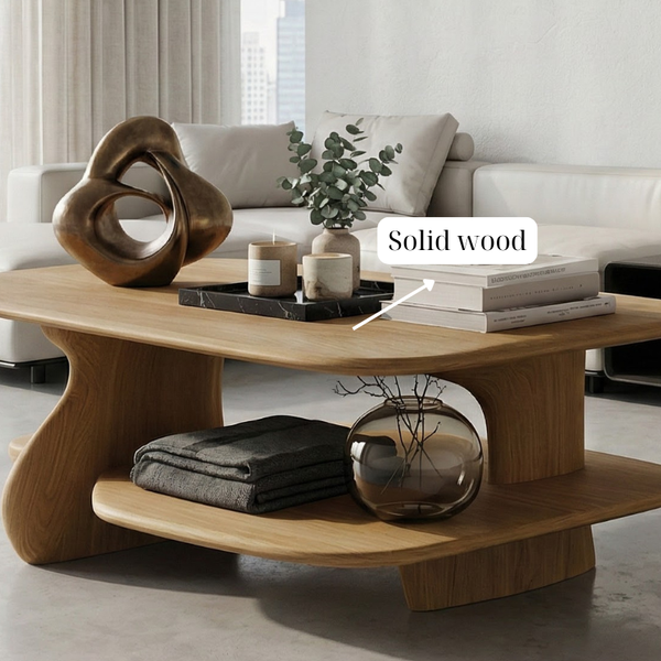 Vintage Coffee Table Solid Wood Handcrafted Furniture for Living Room Decor and Housewarming Gift