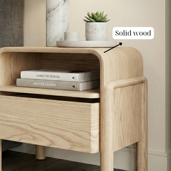 Wood Bedside Table Handcrafted Nightstand Solid Wood Farmhouse Table Vintage Bedroom Decor