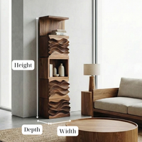 Sculptural Wood Storage Cabinet, Tall Modern Cupboard Handmade Living Room Furniture, Housewarming Gift