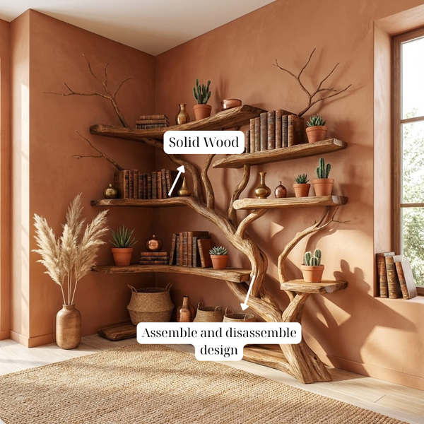 Custom Bookshelf, Rustic Bookcase, Wall Book Shelf Handmade Furniture Living Room Decor