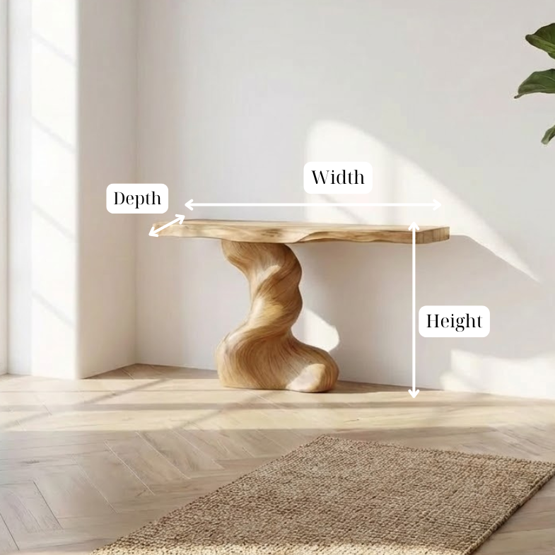 Walnut Desk Live Edge Table Console Table Minimalist Furniture Living Room Decor