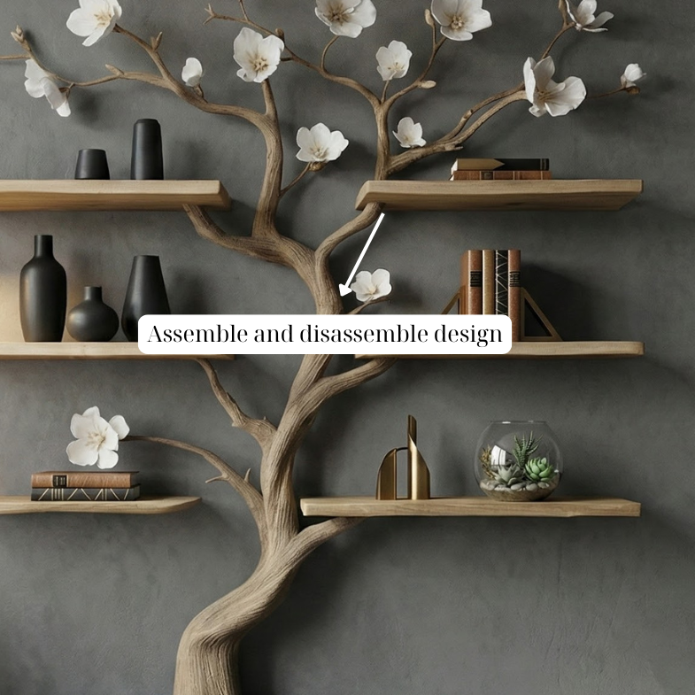 Tree Bookshelf Solid Wood Bookcase For Creative And Unique Home Decoration