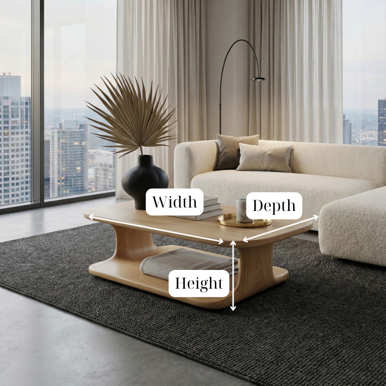 Vintage Solid Wood Coffee Table Handcrafted Wooden Coffee Table Rustic Minimalist Living Room Table