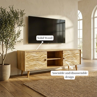 Handcrafted Media Console Custom TV Cabinet Modern Wood Furniture TV Stand For Living Room Decor