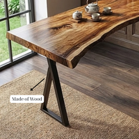 Rustic Live Edge Wooden Office Desk, Solid Wood Executive Computer Table, Natural Slab Writing Desk for Home Office