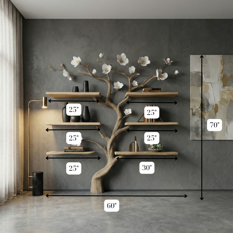 Tree Bookshelf Solid Wood Bookcase For Creative And Unique Home Decoration