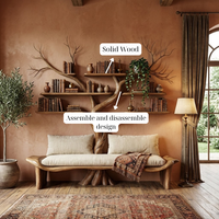 Tree Bookshelf, Wood Bookcase, Book Shelf Art Rustic Furniture Style Living Room Decor