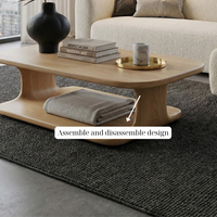 Vintage Solid Wood Coffee Table Handcrafted Wooden Coffee Table Rustic Minimalist Living Room Table