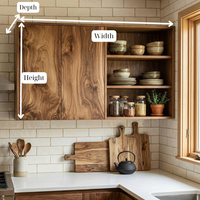 Rustic Solid Wood Cabinet Kitchen, Shelf Storage Cabinet Farmhouse Kitchen Style, Housewarming Gift