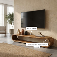 Minimalist TV Cabinet Handcrafted TV Stand Custom Cabinet Wood Furniture For Living Room Decor