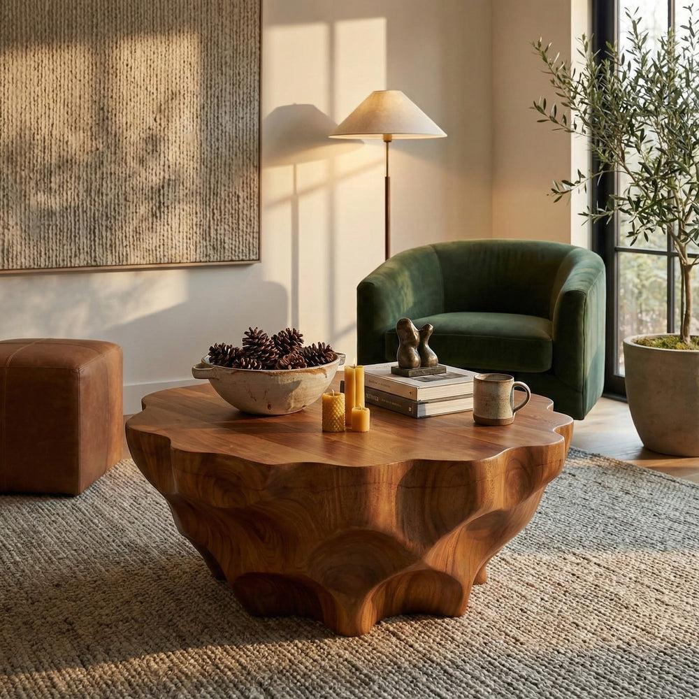 Rustic Coffee Table, Live Edge Table, Handmade Furniture Minimalist Style Living Room Decor