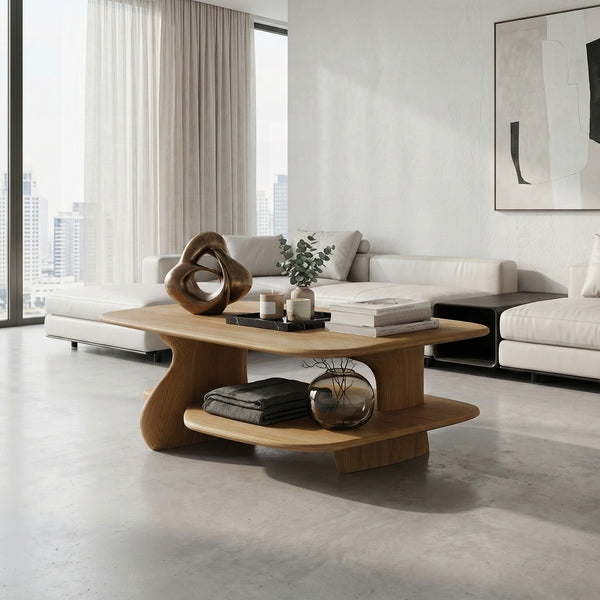 Vintage Coffee Table Solid Wood Handcrafted Furniture for Living Room Decor and Housewarming Gift