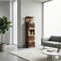 Sculptural Wood Storage Cabinet, Tall Modern Cupboard Handmade Living Room Furniture, Housewarming Gift
