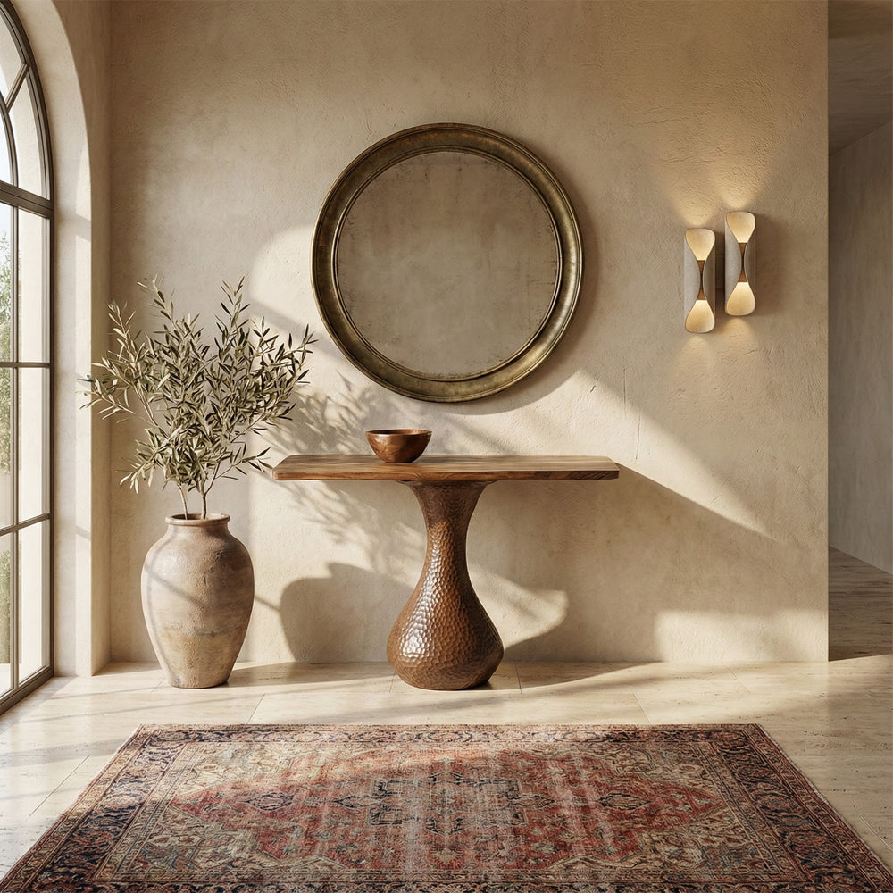 Mushroom Desk, Rustic Console Table, Farmhouse Style Unique Furniture For Housewarming Gifts