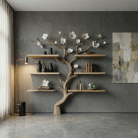 Tree Bookshelf Solid Wood Bookcase For Creative And Unique Home Decoration