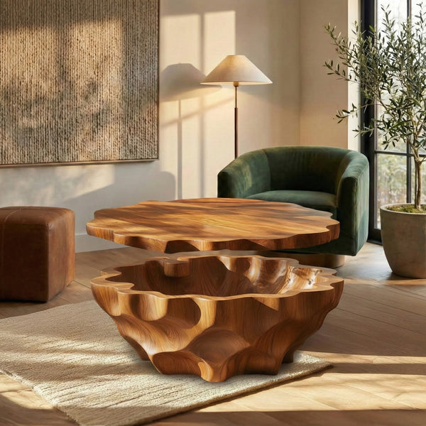 Rustic Coffee Table, Live Edge Table, Handmade Furniture Minimalist Style Living Room Decor