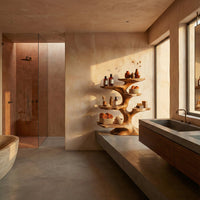 Tree Standing Shelf, Bamboo Rack, Bathroom Vanity Wood Furniture Boho Home Decor