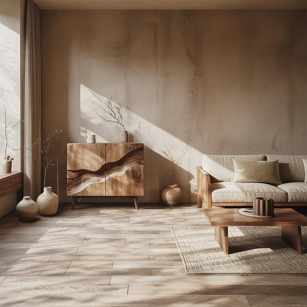 Natural Wood Cabinet Sideboard Storage Solution Minimalist Furniture For Living Room Decor, Housewarming Gift