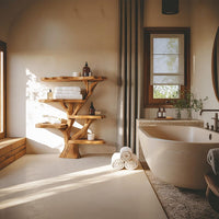 Solid Wood Bookcase, Tree Bookshelf, Wall Book Shelf Rustic Furniture Style, Bathroom Decor