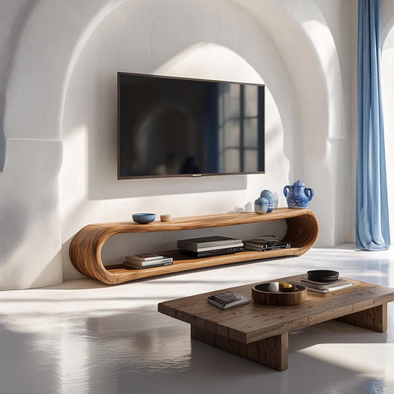 Minimalist TV Cabinet Handcrafted TV Stand Custom Cabinet Wood Furniture For Living Room Decor