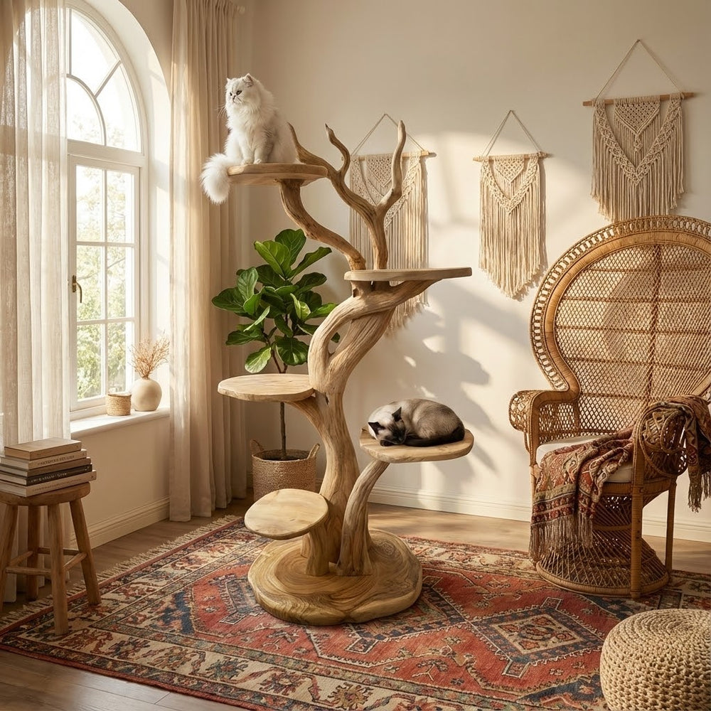 Wooden Cat Tower Cat Tree Pet Furniture For Home Decor And Gift For Her