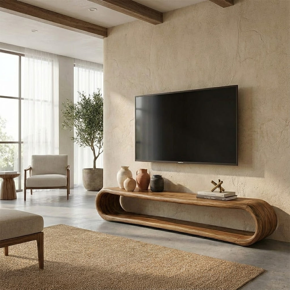 Minimalist TV Cabinet Handcrafted TV Stand Custom Cabinet Wood Furniture For Living Room Decor