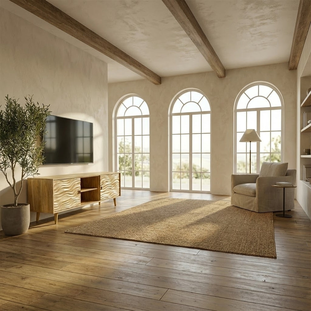 Handcrafted Media Console Custom TV Cabinet Modern Wood Furniture TV Stand For Living Room Decor