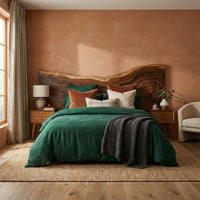 Handcrafted Solid Wood Bed Headboard, Live Edge Mid Century Organic Bedroom Decor, Rustic Natural Wood Wall Art