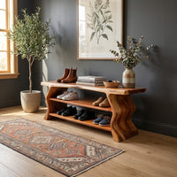 Custom Wooden Shoe Cabinet Entryway Shoe Bench Shoe Shelf Handmade Furniture for Home Decoration and Housewarming Gift